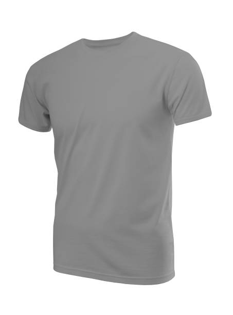 istock Light gray man's T-shirt with short sleeves (model7) 1010614818