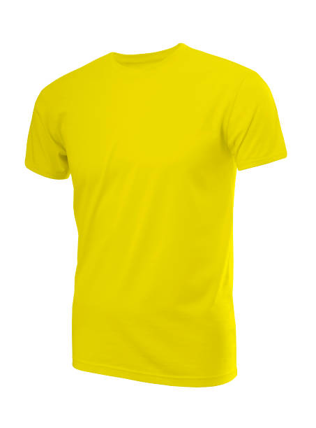 istock Yellow man's T-shirt with short sleeves (model7) 1010614884