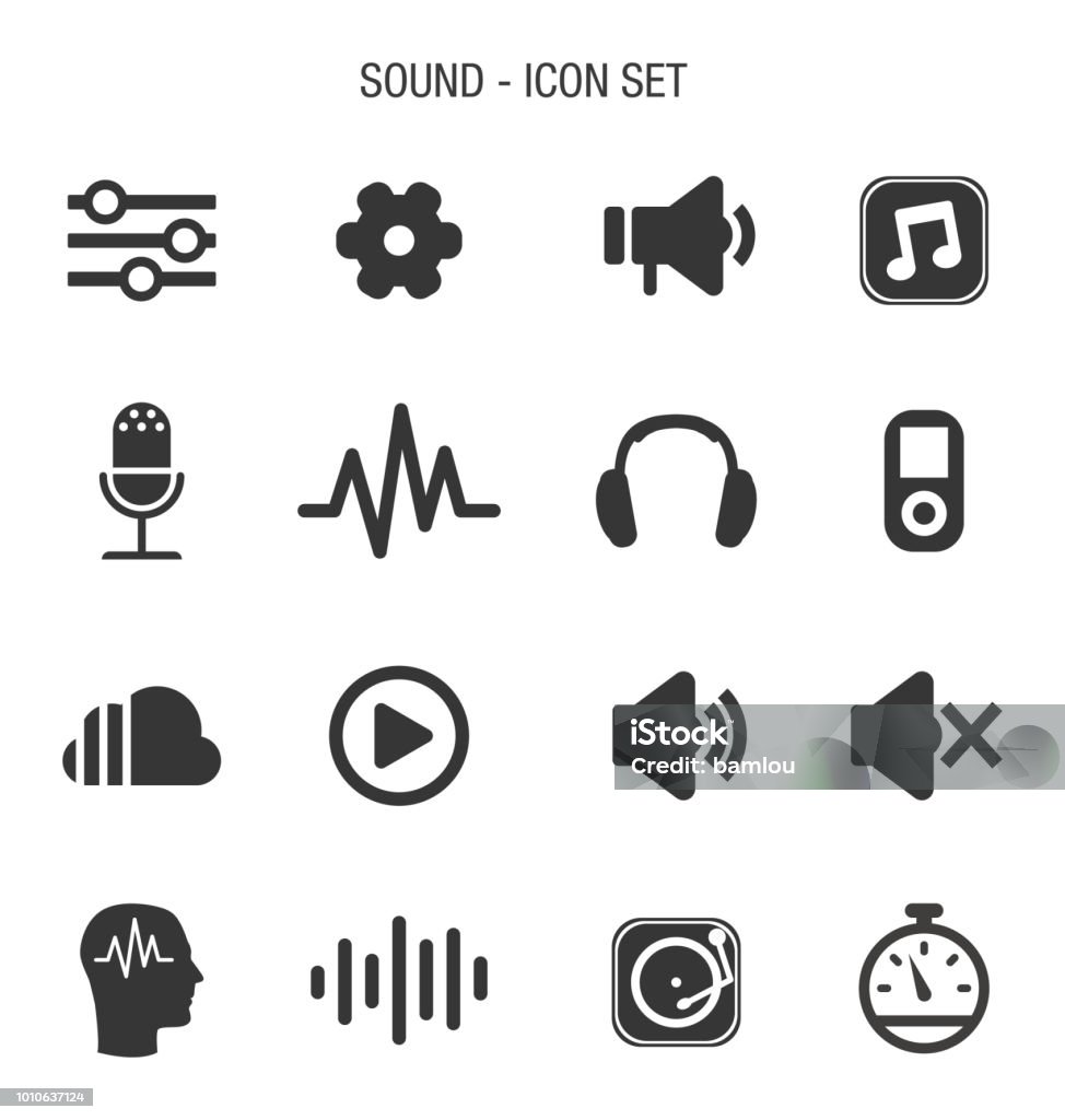 Sound Icon Set Vector of sound icon set Icon Symbol stock vector
