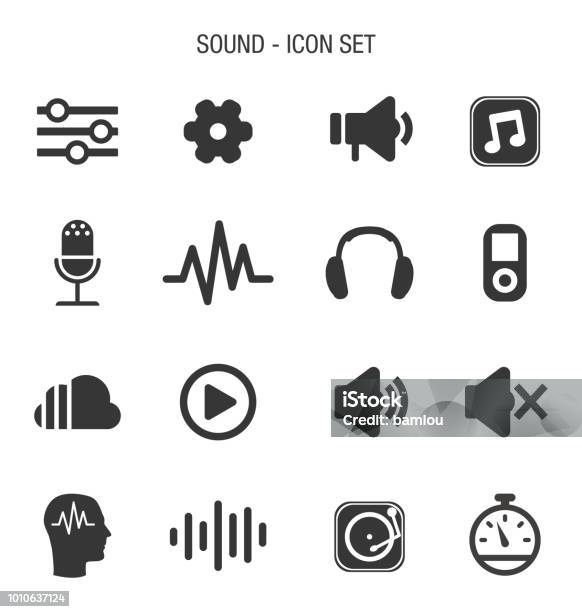 Sound Icon Set Stock Illustration - Download Image Now - Icon Symbol, Noise, Symbol