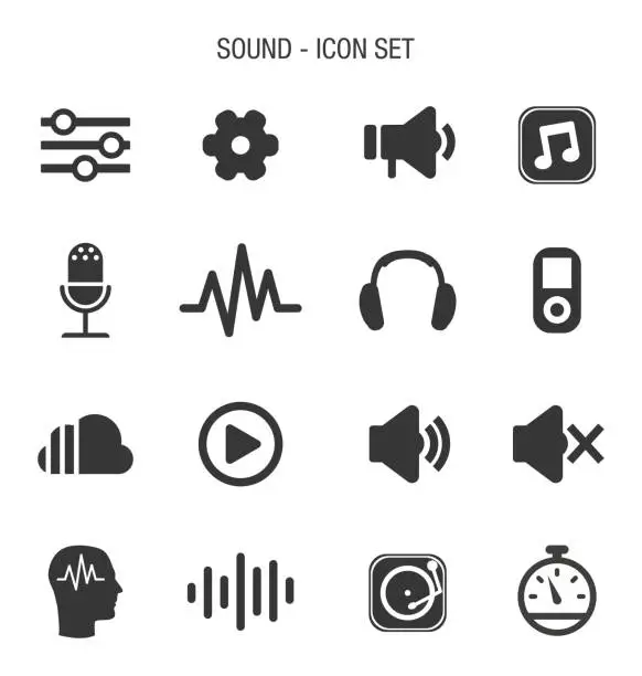 Vector illustration of Sound Icon Set