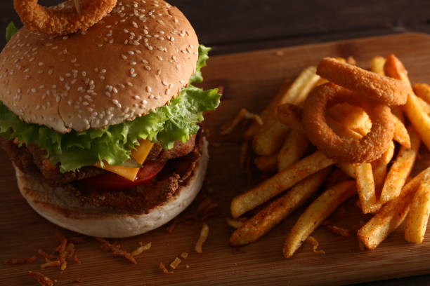 istock Burger with chicken breast and fried onions 1010647938