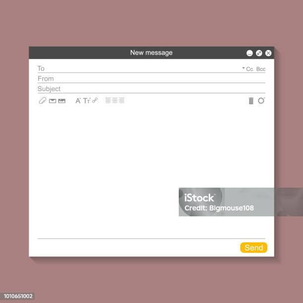 Email Blank Template Concept Vector Stock Illustration - Download Image Now - E-Mail, Template, Window