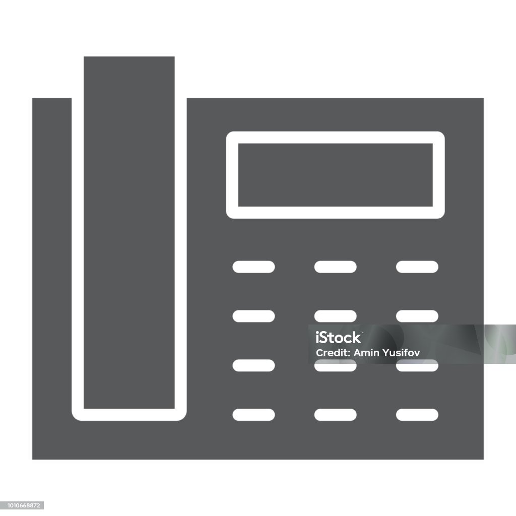 Office phone glyph icon, office and communication, telephone sign, vector graphics, a solid pattern on a white background, eps 10. Abstract stock vector