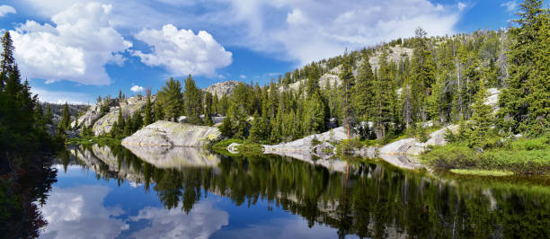 istock Wind River Range, Rocky Mountains, Wyoming, views from backpacking hiking trail to Titcomb Basin from Elkhart Park Trailhead going past Hobbs, Seneca, Island, Upper and Lower Jean Lakes as well as Photographers point. 1010669104