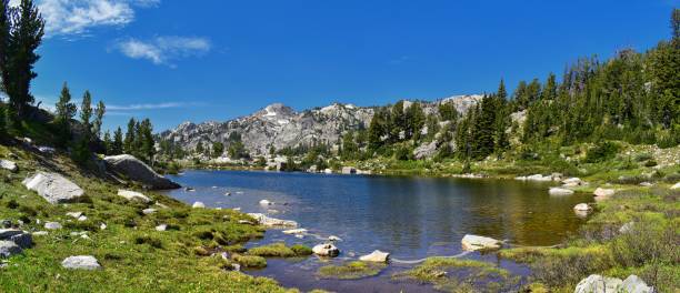 istock Wind River Range, Rocky Mountains, Wyoming, views from backpacking hiking trail to Titcomb Basin from Elkhart Park Trailhead going past Hobbs, Seneca, Island, Upper and Lower Jean Lakes as well as Photographers point. 1010674056