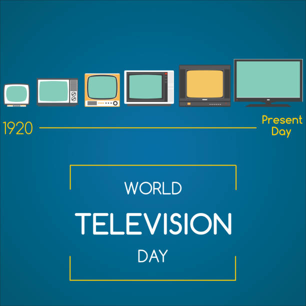 World Television Day, 21 November. Evolution of television spiritual concept illustration vector. old remote control stock illustrations