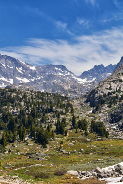 istock Wind River Range, Rocky Mountains, Wyoming, views from backpacking hiking trail to Titcomb Basin from Elkhart Park Trailhead going past Hobbs, Seneca, Island, Upper and Lower Jean Lakes as well as Photographers point. 1010675160
