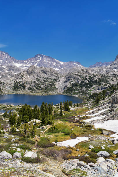 istock Wind River Range, Rocky Mountains, Wyoming, views from backpacking hiking trail to Titcomb Basin from Elkhart Park Trailhead going past Hobbs, Seneca, Island, Upper and Lower Jean Lakes as well as Photographers point. 1010678194