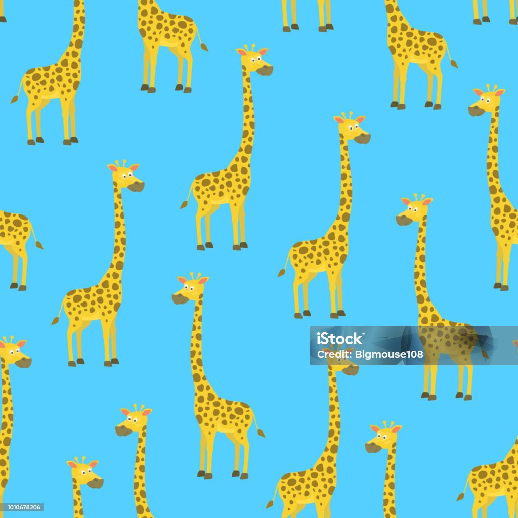 Cartoon Giraffe Bitmap Cartoon Giraffe Seamless Pattern Background Vector Stock Illustration ...
