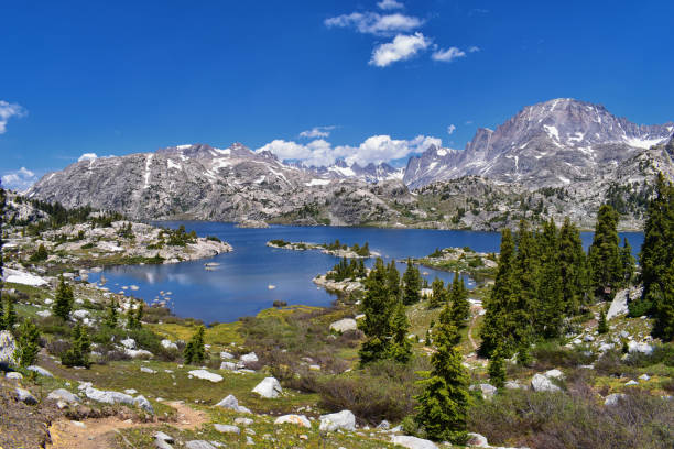 istock Wind River Range, Rocky Mountains, Wyoming, views from backpacking hiking trail to Titcomb Basin from Elkhart Park Trailhead going past Hobbs, Seneca, Island, Upper and Lower Jean Lakes as well as Photographers point. 1010678626