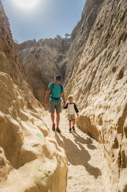 istock Dad and Son Hiking in a Canyon 1010685912