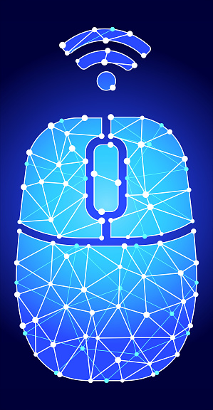 Computer Mouse Blue Triangle Node Vector Pattern Stock Illustration ...