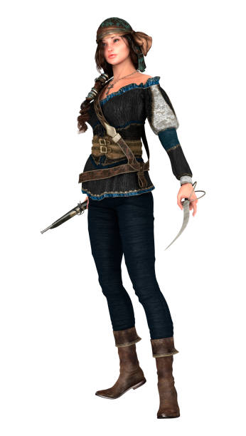 istock 3D illustration pirate woman on white 1010692876