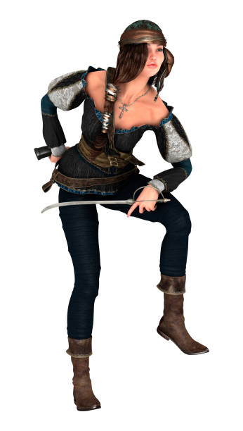 istock 3D illustration pirate woman on white 1010692880