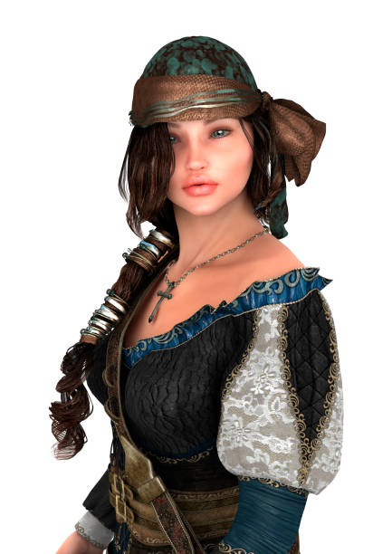 istock 3D illustration pirate woman on white 1010692886
