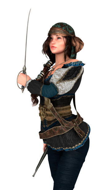 istock 3D illustration pirate woman on white 1010692906