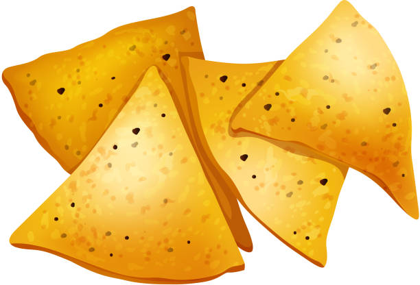 Tortilla Chips on White Background Tortilla Chips on White Background illustration nacho chip stock illustrations