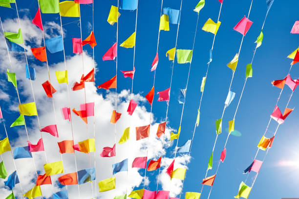 istock Colorful flags agaisnt the sunny sky 1010696128