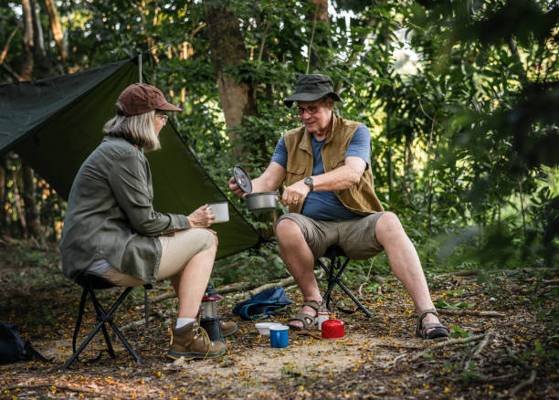 istock Friends having coffee at a campsite 1010701126