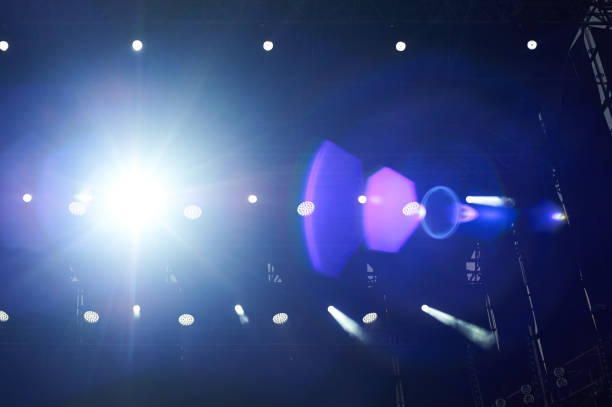 istock Free stage with lights flare 1010710496