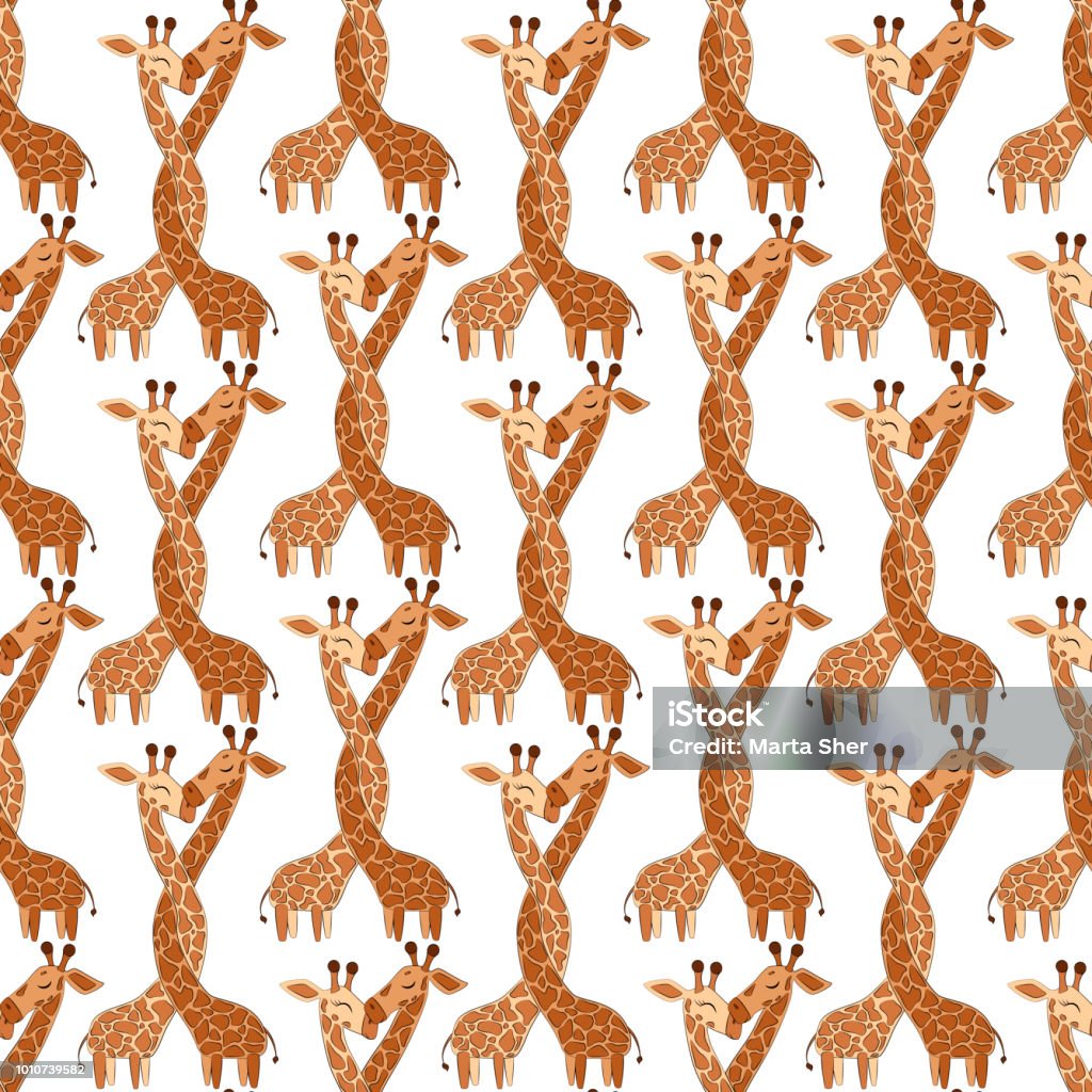 Giraffe Seamless Vector Patternvector Background Stock Illustration ...