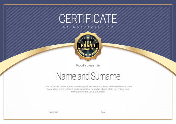 証明書テンプレート。モダンなデザインや商品券のディプロマ。 - certificate stock certificate diploma frame点のイラスト素材／クリップアート素材／マンガ素材／アイコン素材