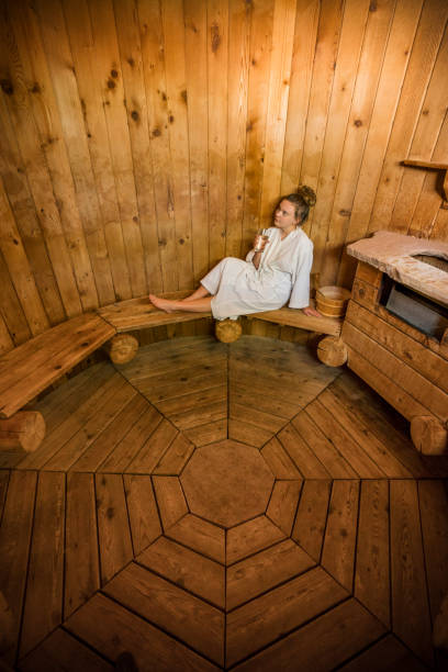 istock girl in cedar sauna 1010745584