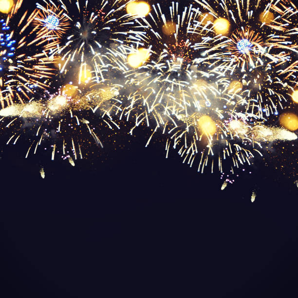 istock Fantastic colorful fireworks with  copyspace. Background for New Year, Independence Day or other celebrations 1010755912