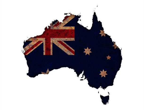 istock Textured map of Australia in nice colors 1010759404
