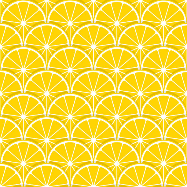 Orange slice seamless pattern vector art illustration