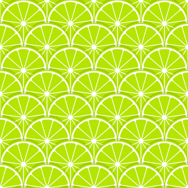Lime slice seamless pattern vector art illustration