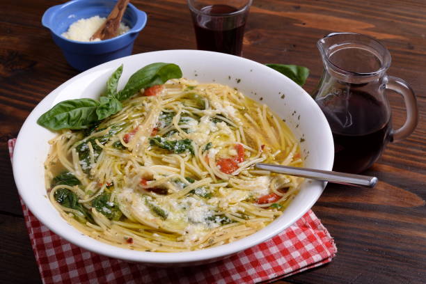 plate of soup with cherry tomatoes and pecorino - basil tomato soup food and drink imagens e fotografias de stock