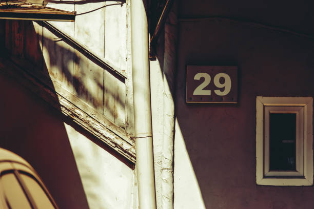 Old Tbilisi architecture, window and exterior decor in summer day.