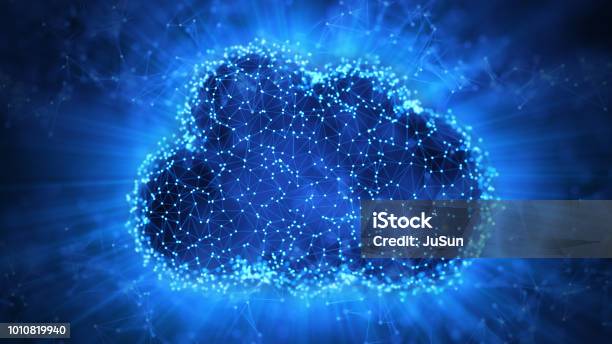 Digital Data Cloud Futuristic Cloud With Blockchain Technology Stock Photo - Download Image Now