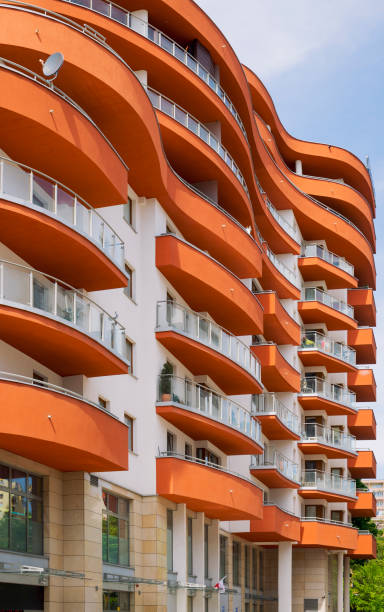 istock New apartment building with a modern orange balconies 1010820816