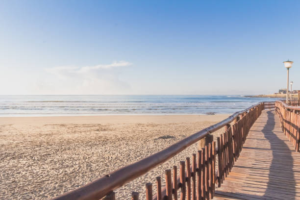 istock Board walk by the beach in the morning 1010820840