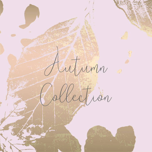 herbst kollektion trendigen chic gold - herbst kollektion stock-grafiken, -clipart, -cartoons und -symbole