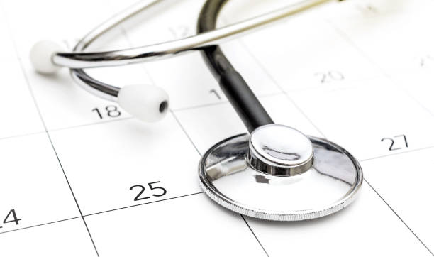 istock Stethoscope on calendar. Medical appointment concept. 1010859792