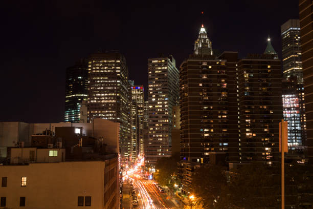 istock Skyline of downtown Manhattan by night 1010877930