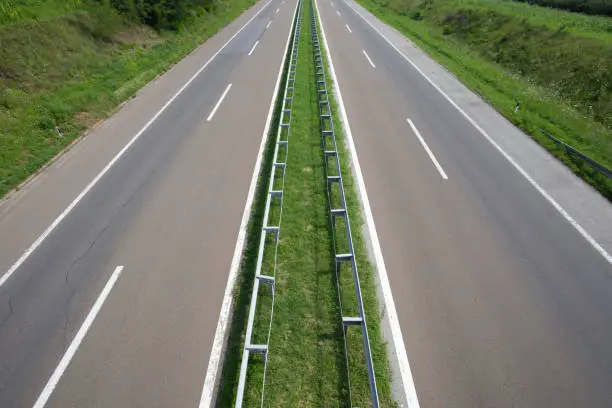 Photo of Empty wide highway. High angle view.