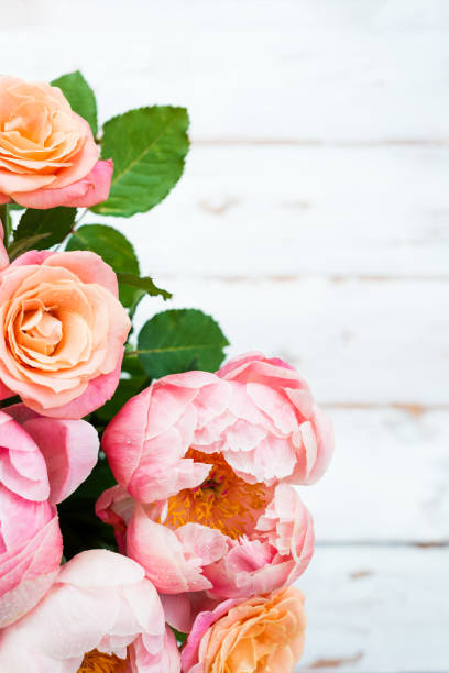 istock Fresh bunch of pink peonies and roses 1010910576