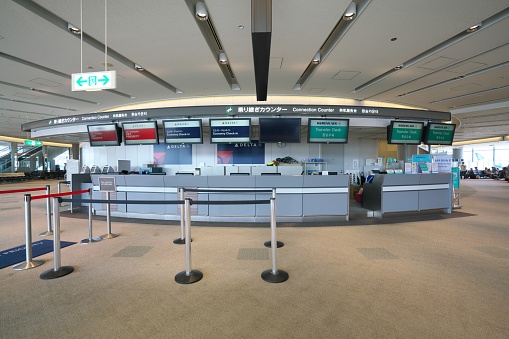 Chiba,Japan-July 23, 2018 :Narita Airport Terminal1 International Connection Counter