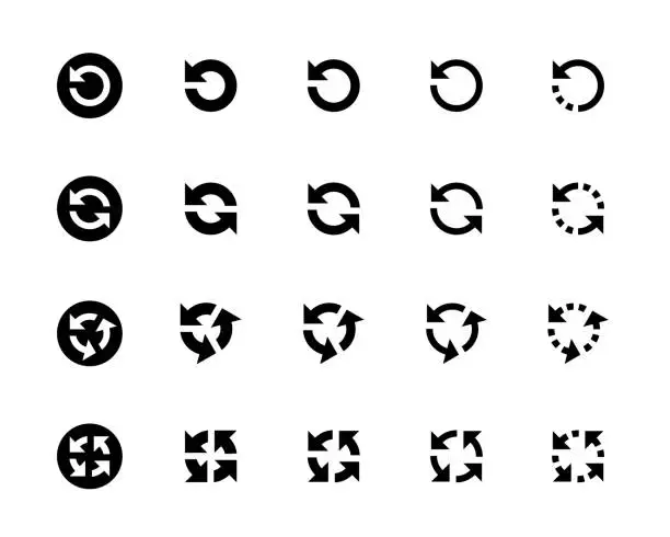 Vector illustration of Refresh reload loop rotation icons