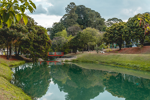 Indaiatuba, Brazil; 2018, july. Panoramic view of the Ecological Park (Parque ecologico).