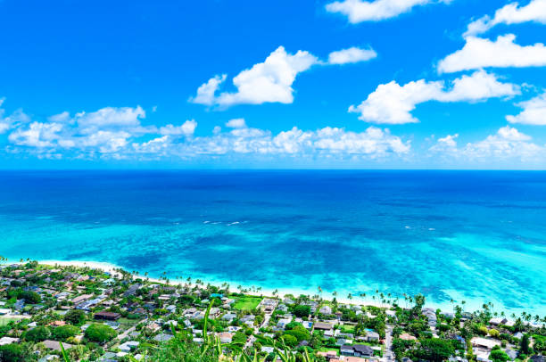 istock Lanikai Beach as seen from above in Kailua, Oahu, Hawaii 1010977444