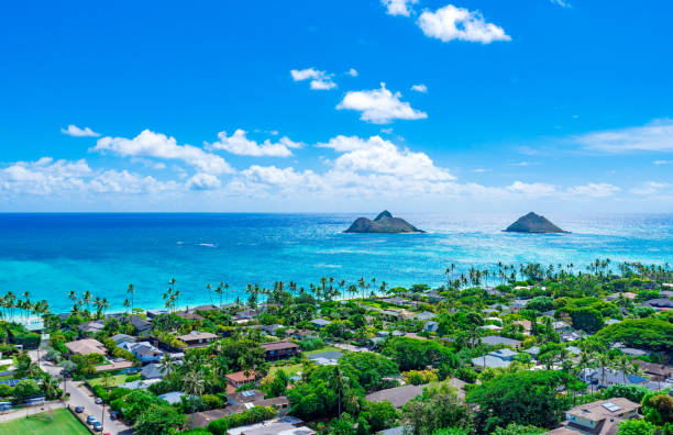 istock Lanikai Beach as seen from above in Kailua, Oahu, Hawaii 1010977472