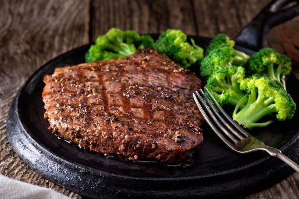 Grilled Pepper Steak stock photo