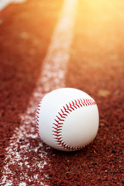 istock Baseball on the infield chalk line 1010998372