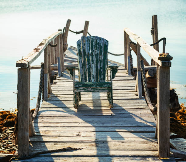 istock Adirondack Chair on Wharf 1011017508
